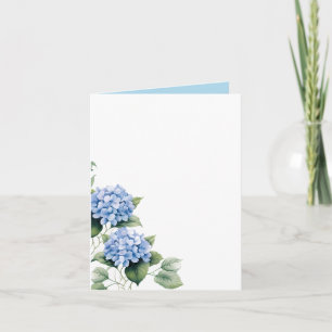 Nom plié Placer carte-bleu hydrangée