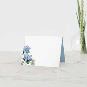 Nom plié Placer carte-bleu hydrangée