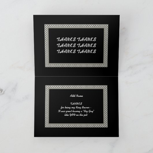 NOM  Porte-anneau damier Mariage MERCI 1 (Intérieur)