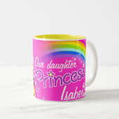 Nom princess girls rainbow rose mug (Devant droit)
