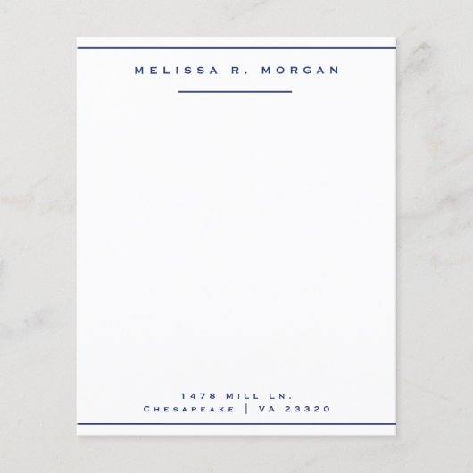 Nom professionnel de la marine Adresse Papier à le (Devant)