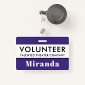 Nom professionnel du bénévole pourpre Badge (Front with Retractable)