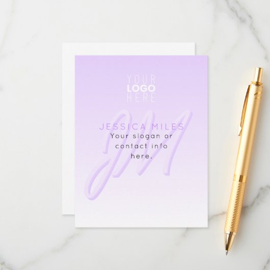 Nom professionnel et Modèle Slogan | Violet clair (Devant/Arrière en situation)