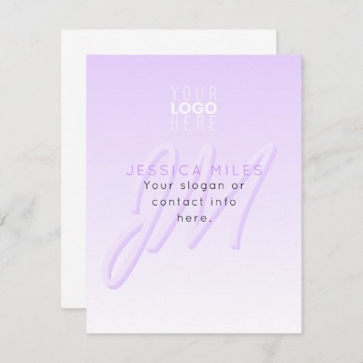 Nom professionnel et Modèle Slogan | Violet clair (Devant / Derrière)