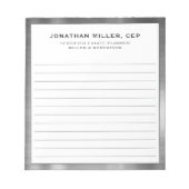 Nom professionnel lié Titre Bloc-notes de l'entrep (Devant)