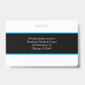 Nom professionnel Médicale Code scanneur de badge  (Arrière)