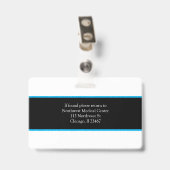 Nom professionnel Médicale Code scanneur de badge  (Arrière avec clip)