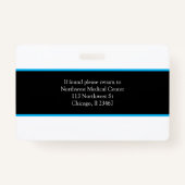 Nom professionnel Médicale Code scanneur de badge (Dos)