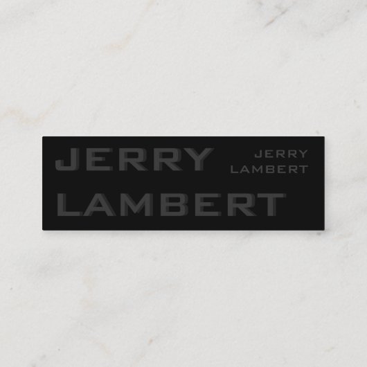 Nom Propre Modern Zwart Mini Visitekaartje (Achterkant)