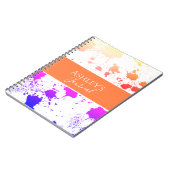 Nom | Purple Orange Paint Splash Journal Abstrait (Côté gauche)