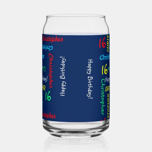 Nom Répétant, Bleu N'Importe Quel Nom Anniversaire (Gauche)