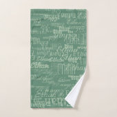 Nom répété sur toute impression Dusty Green (Serviette à main)