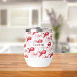 Nom rose arc cerise<br><div class="desc">Cerises rouges avec arc rose en motif. Personnalisez et ajoutez votre nom.</div>