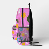 nom rose motif floral moderne école moderne sac (Droite)