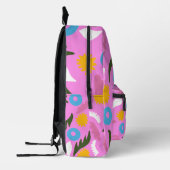 nom rose motif floral moderne école moderne sac (Gauche)