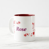 Nom rose Mug - Coupe de café sur mesure avec un (Devant gauche)