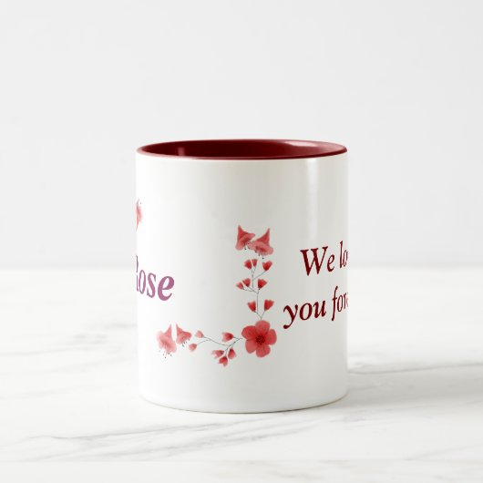 Nom rose Mug - Coupe de café sur mesure avec un (Centre)