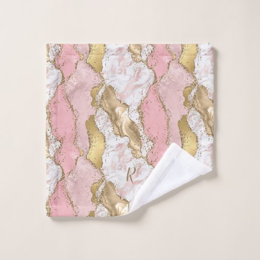 Nom Rose Or rose Agate Liquide et Parties scintill (Gant de toilette)