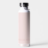 Nom rose subtil sur bouteille d'eau rose blush dou (Gauche)