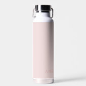 Nom rose subtil sur bouteille d'eau rose blush dou (Avant)