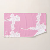 Nom Roses blanches roses Cadeau (Serviette à main)