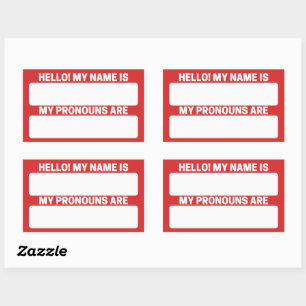 Nom rouge maximum et Étiquettes de Pronoun