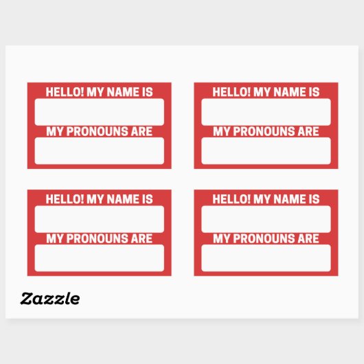 Nom rouge maximum et Étiquettes de Pronoun (Feuille)