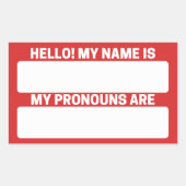 Nom rouge maximum et Étiquettes de Pronoun (Devant)