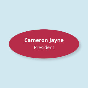 Nom rouge ovale Balise Badge de sécurité Pin ou ma