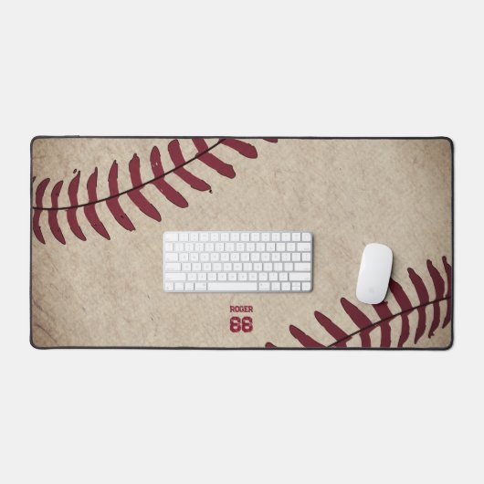 Nom Rustique Baseball Initiales Numéro Rétro Vinta (Clavier et souris)