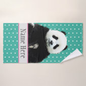 Nom sauvage de l'animal de l'ours de Panda Cute (Serviette de bain)