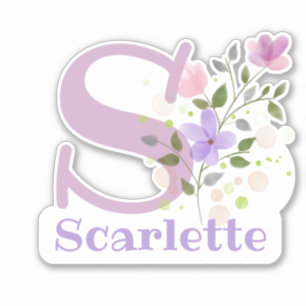 Nom Scarlette avec la lettre S Autocollant découpé