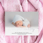 Nom script photo bébé argent faire-part de naissan