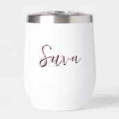 Nom Script Vintage Rayure Rose (Avant)