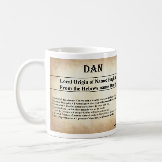Nom signifiant Mug - Dan (Gauche)