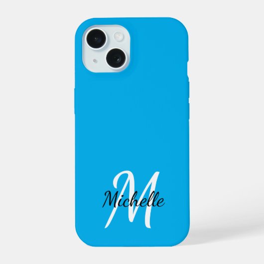 Nom simple bleu du monogramme + initial (Verso)