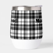 Nom simple du monogramme noir et blanc de Tartan | (Gauche)