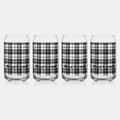 Nom simple du monogramme noir et blanc de Tartan | (Dos)