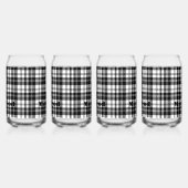 Nom simple du monogramme noir et blanc de Tartan | (Droite)