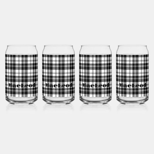 Nom simple du monogramme noir et blanc de Tartan | (Recto)