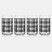 Nom simple du monogramme noir et blanc de Tartan | (Gauche)