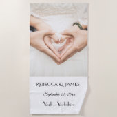 Nom simple élégant Mariage lune de miel serviette (Devant)