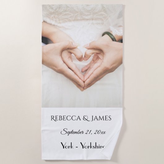 Nom simple élégant Mariage lune de miel serviette (Devant)