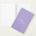 Nom simple élégant Moderne<br><div class="desc">Planificateur d'affaires moderne et professionnel violet / lavande avec un design simple et minimal avec votre nom dans un script élégant et une police sans serif contemporaine.</div>