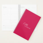Nom simple élégant Moderne<br><div class="desc">Moderne et professionnel magenta / fuschia rose planificateur d'affaires avec un design simple et minimal avec votre nom dans un script élégant et la police sans serif contemporaine.</div>