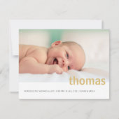 Nom simple en gras Photo Faire-part bébé (Devant)
