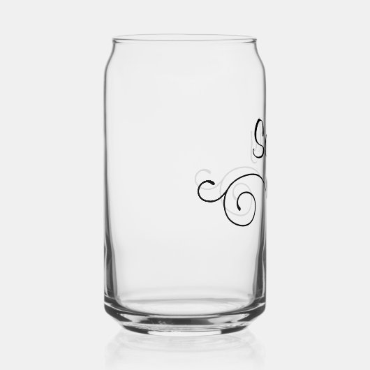 Nom simple et élégant sur verre (Droite)