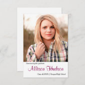 Nom simple photo violet - 3x5 Grad Faire-part (Devant / Derrière)