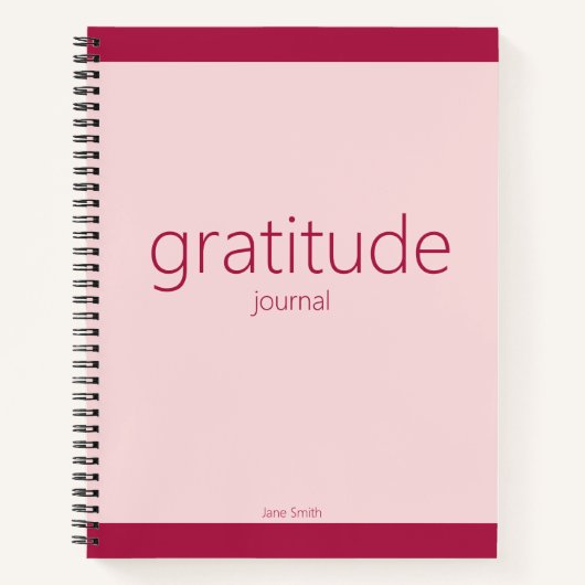 Nom simple sur Journal de Gratitude Rose (Devant)