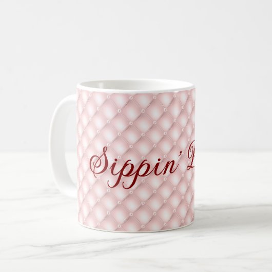 Nom, Sippin' Pretty Pink Tufted 11oz café Mug (Devant gauche)